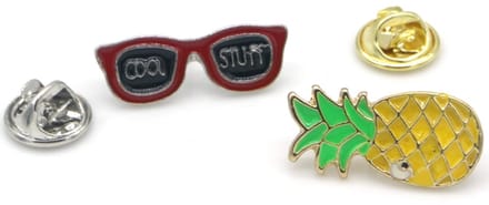 Set Sierspelden – Ananas & Zonnebril – Pins – Vakantie Vibes – 2 stuks