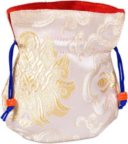 Brokaattasje gevoerd met rood - 10X14