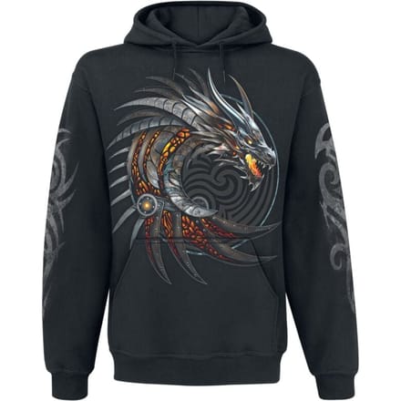 Spiral Trui met capuchon - Razor Back - S tot M - voor Mannen - zwart