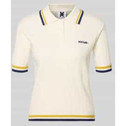 regular fit poloshirt met kabelpatroon en gestikt logo
