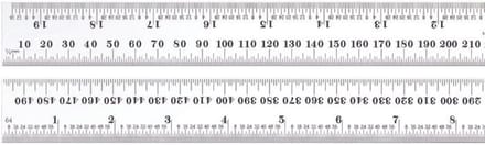 Precisie meetlat van staal met millimeter en inch markering 500 mm