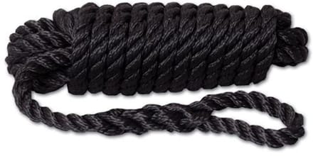 Hollex Fenderlijn zwart 10 mm 3-strengs 1,5 m met oog, set van 2