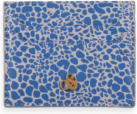 SCOTCH & SODA Leren Kaarthouder Leather Cardholder Combo X Blauw Wit