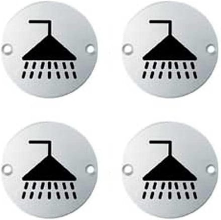 Deur Symbool Tekens - WC Bordjes - Aanduiding Toiletten - Gefreesde Constructie - 76mm Dia - Satijn Staal