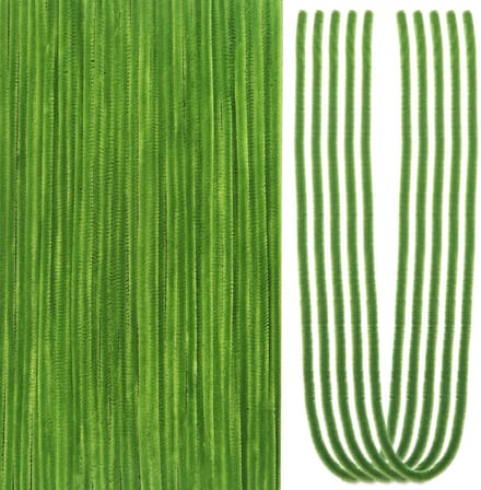 50x Grote Lichtgroene Chenille Stelen 60 cm voor Knutselen en DIY