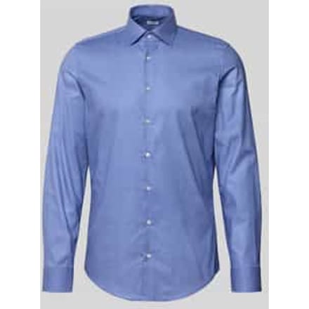 Slim fit zakelijk overhemd van katoen met kentkraag