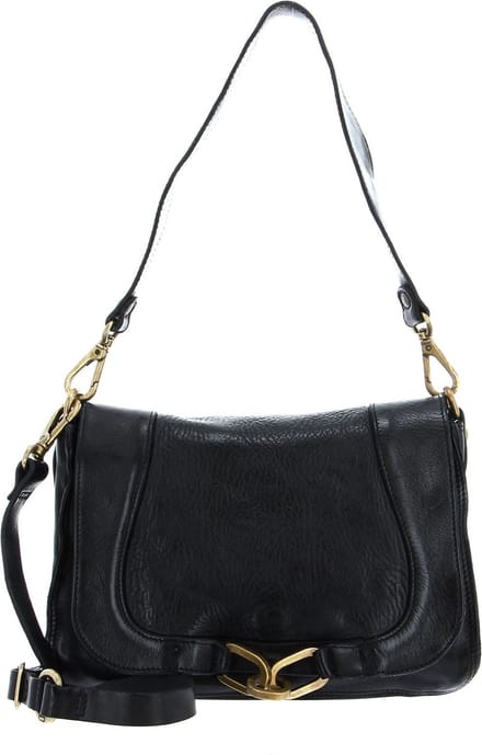 CAMPOMAGGI Leren Schoudertas Crossbody Small Nero Zwart