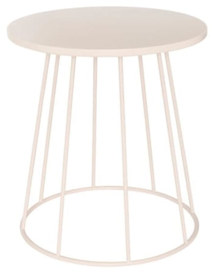 Salontafel en bijzettafel latte Ø 38 cm metaal beige rond compact