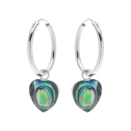 WeLoveSilver - Oorringen Zilver - Hartvormige Abalone - 925 Sterling
