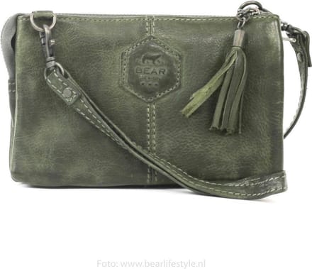 Bear Design Alessia Leren Schoudertasje/Clutch - Groen