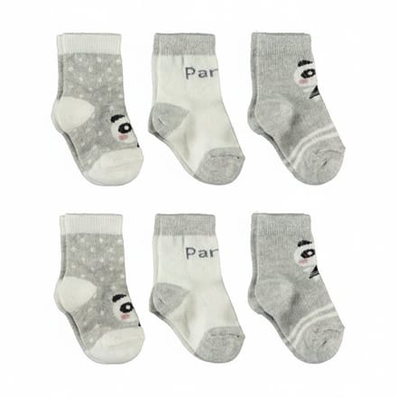 Set van 6 paar babysokken meisjes - Panda baby sokjes
