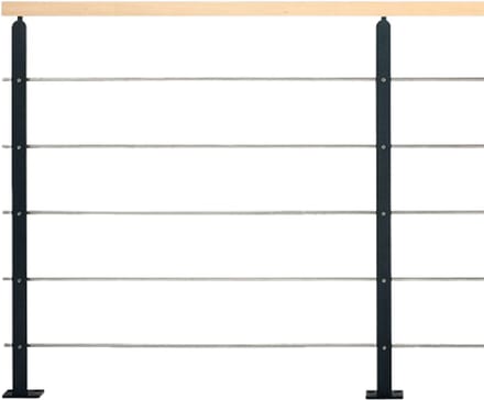 Kordo - Balustradeset - Universo - Zwart staal - 2 m