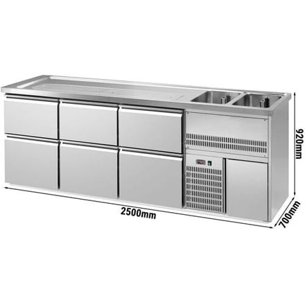 GGM Gastro Biertheke Premium PLUS - 2500x700mm - 6 Schubladen