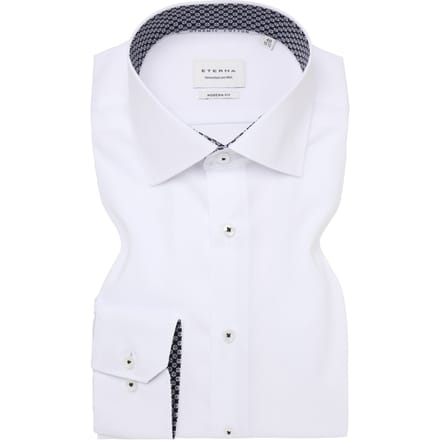 Eterna . Lange Mouw Overhemden Wit 1282 X14k