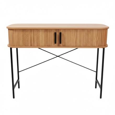 meubel Console met schuifdeuren SCAVA, geribbeld, 100 x 35 x 80,5 cm