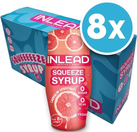 Inlead Squeeze Syrup (8x65ml) Caribbean Grapefruit - Functionele voeding - Smaakstoffen/zoetstoffen