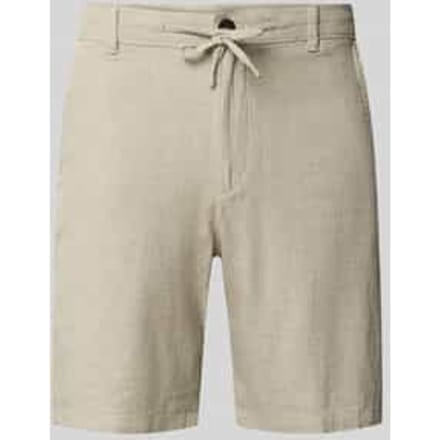 regular fit chino-shorts van mix van katoen en linnen model 'BRODY'