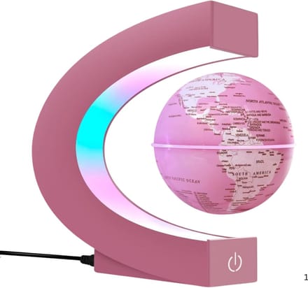Wereldbol Met Verlichting - Led Lamp Kinderen - Bureaulamp - Roze