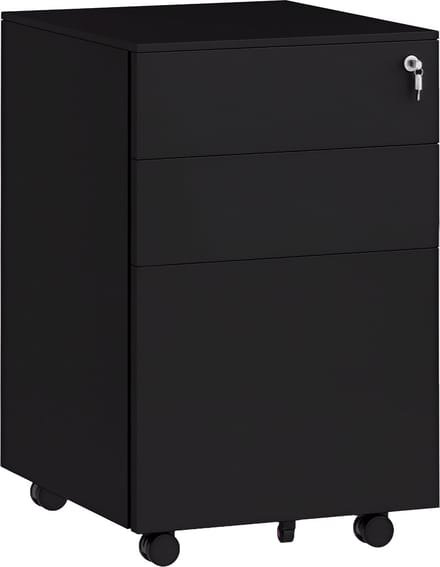 Vinsetto-Rollcontainer-Stahl-37L x 43,5B x 60H cm-Schwarz