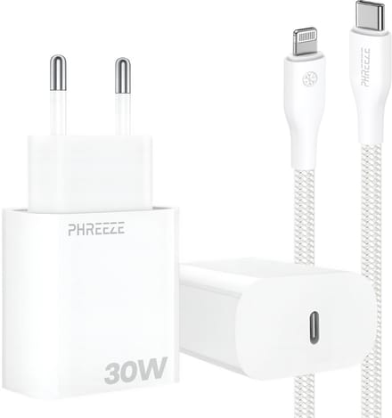 Usb C snellader geschikt voor iPhone 14 13 12 11 X 8 7 SE - 1 meter - 30W Power Delivery adapter met kabel