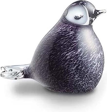 Urnencenter© Mini Urn Glasobject Vogel - Urn - Urn voor as - Urn Hond - Urn Kat - Mini Urn Glas - Zwart/Wit Melange