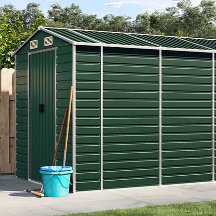 vidaXL - Tuinschuur - 191x555x198 - cm - gegalvaniseerd - staal - groen