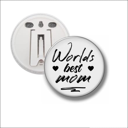 Button Met Clip 58 MM - Worlds Best Mom