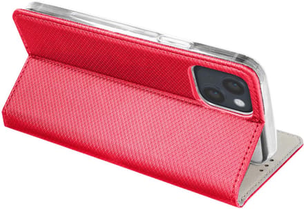 Jaym, Hoesje geschikt voor Apple iPhone 15 Plus - Magnetisch Folio met Standaard, Rood