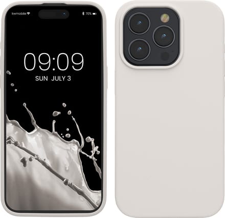 kwmobile Case voor iPhone 15 Pro Max - Slank TPU-Hoesje met Zachte Afwerking - In wit