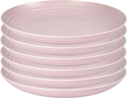PlasticForte Rond bord/camping bord - 6x - D22 cm - lichtroze - kunststof