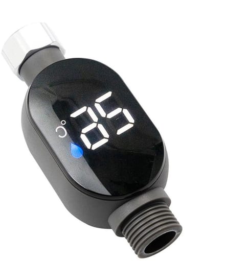 Douchetemperatuurweergave - Waterthermometer Badkamer - Douche Veiligheid - Directe Temperatuurmeting - 106 x 45 mm - Wit
