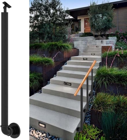 Trapleuningpalen - Balusterkolom - Veilig Traplopen - 270° Verstelbaar - 100cm - Zwart
