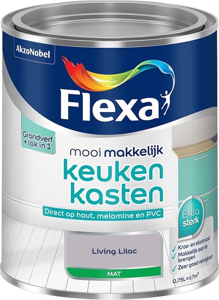 Flexa - Mooi Makkelijk Keukenkasten Mat - Living Lilac - Mengverf - 750 Ml
