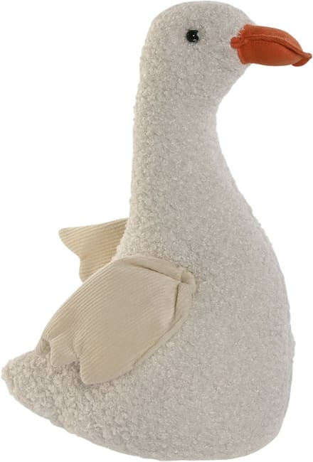 ITEM Deurstopper eend - wit - polyester - 21 x 12 x 29 cm - tegen klapperende deuren - kinderkamer