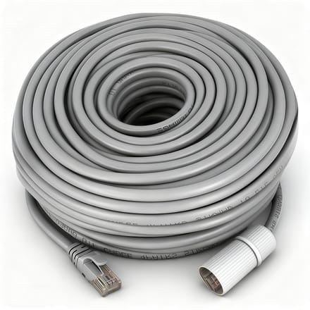 Netwerkkabel CAT5 - Ethernetkabel Beveiliging - Camera Aansluiten - Weerbestendig Ontwerp - 30 meter - Grijs