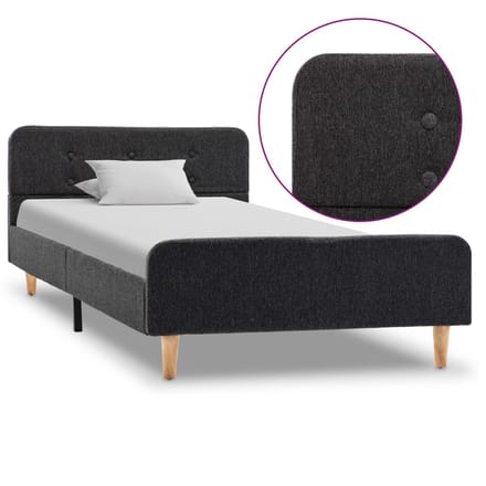 vidaXL - Bedframe - jute - donkergrijs - 90x200 - cm