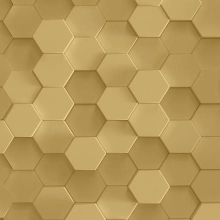 3D HEXAGON BEHANG | Honingraat - goud - A.S. Création PintWalls II