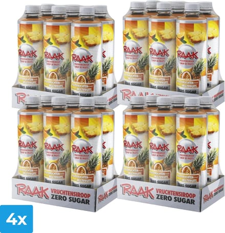 4x Raak Vruchtensiroop Multivruchten Zero (6x 750ml)