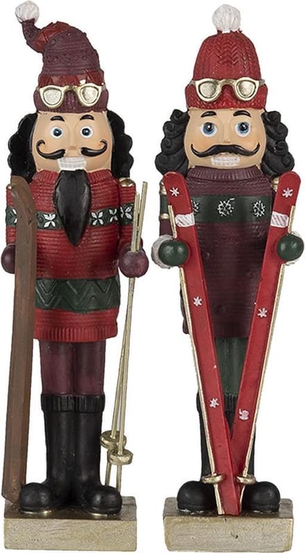 Clayre & Eef Beeld Notenkraker 17 cm Rood Groen Kunststof