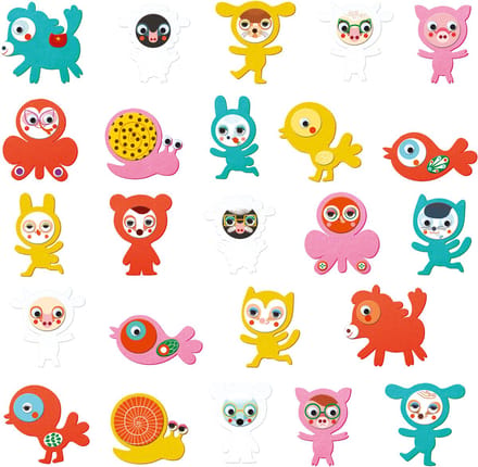 Djeco - Knutselset Creeëren met stickers - Dieren - 3-6j