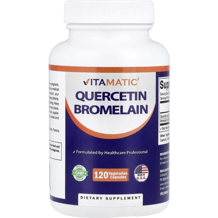Vitamatic, Quercetine Bromelaïne, 120 Plantaardige Capsules