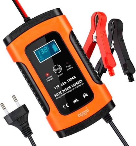 DEKKO TOOLS Acculader Druppellader - 12V universeel voor auto, motor, boot - 4Ah-100Ah