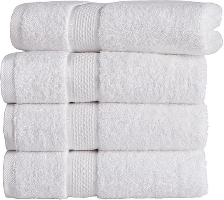 Homéé® Handdoek Ruche wit 50x100 cm gekamde katoen 550g. m² 4 stuks