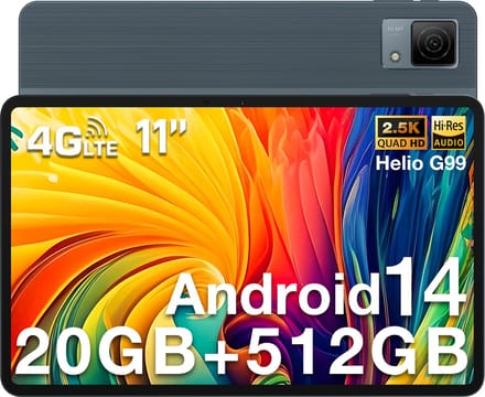DOOGEE T40 - Tablet - 11 inch 2,5K - 20 GB RAM + 512 GB ROM - Android 14 - Helio G99 - 8580 mAh - 16 MP + 8 MP - Grijs