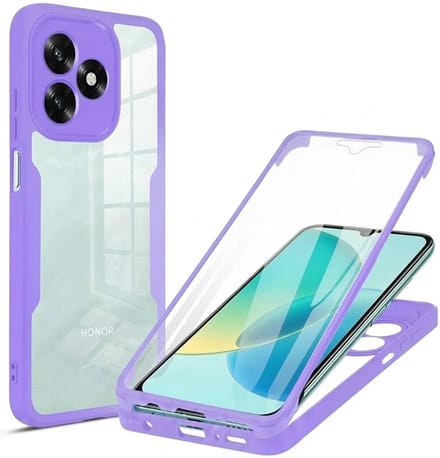 Hoesje geschikt voor HONOR X5c Plus - Techsuit ColorVerse 360 Case met Screenprotector - Paars