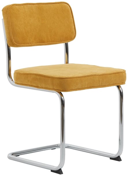 Eetkamerstoel Rupert ribstof - Geel - eetkamerstoelen set van 4