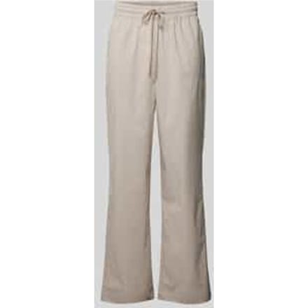 Wide leg stoffen broek met labelstitching, model 'RATON'