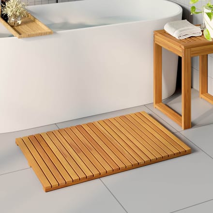 vidaXL - Badmat - Naturel - 80 - x - 50 - cm - Massief - Acacia - Hout