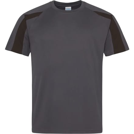 Just Cool Contrast Cool T JC003 - Charcoal (Solid)/Jet Black - M