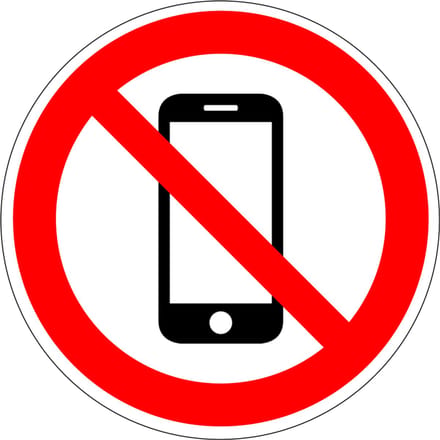 Verboden voor smartphones bord - kunststof 200 mm